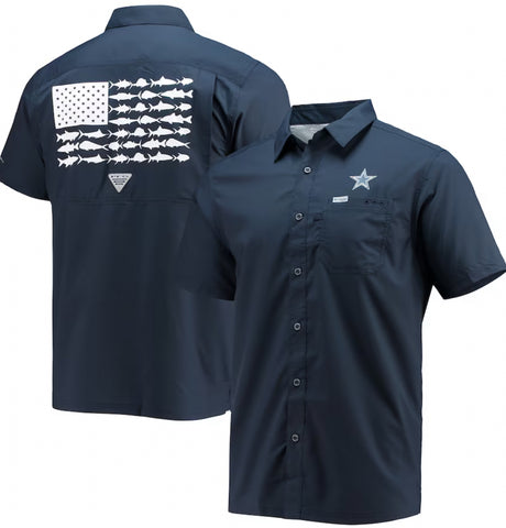 Dallas Cowboys Columbia Omni-Shade Slack Tide Button-Up Shirt