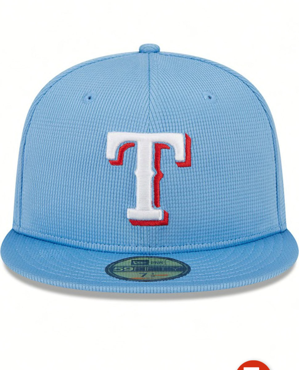 MLB Texas Rangers 2024 Light Blue Spring Training New Era 59FIFTY Fitt –  All American Sportswear Online