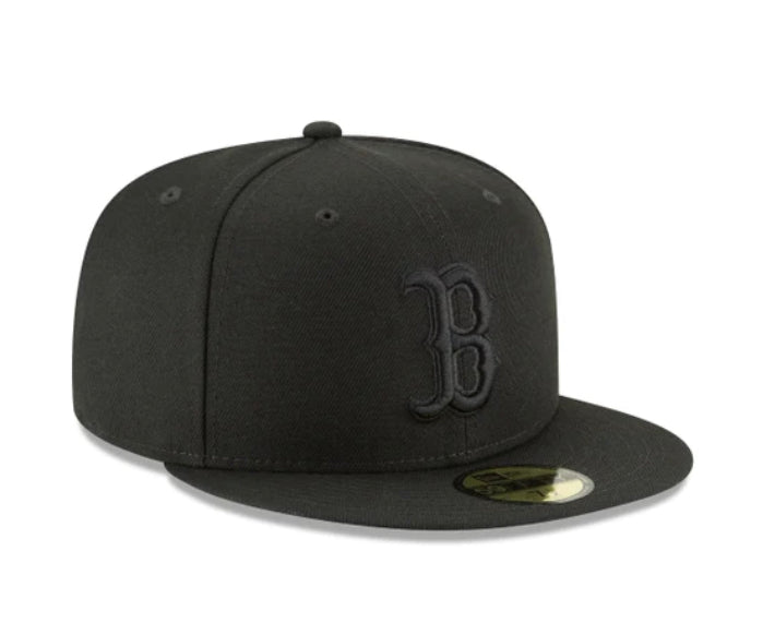 New Era 59FIFTY Boston Red Sox Fitted Hat Black Black White
