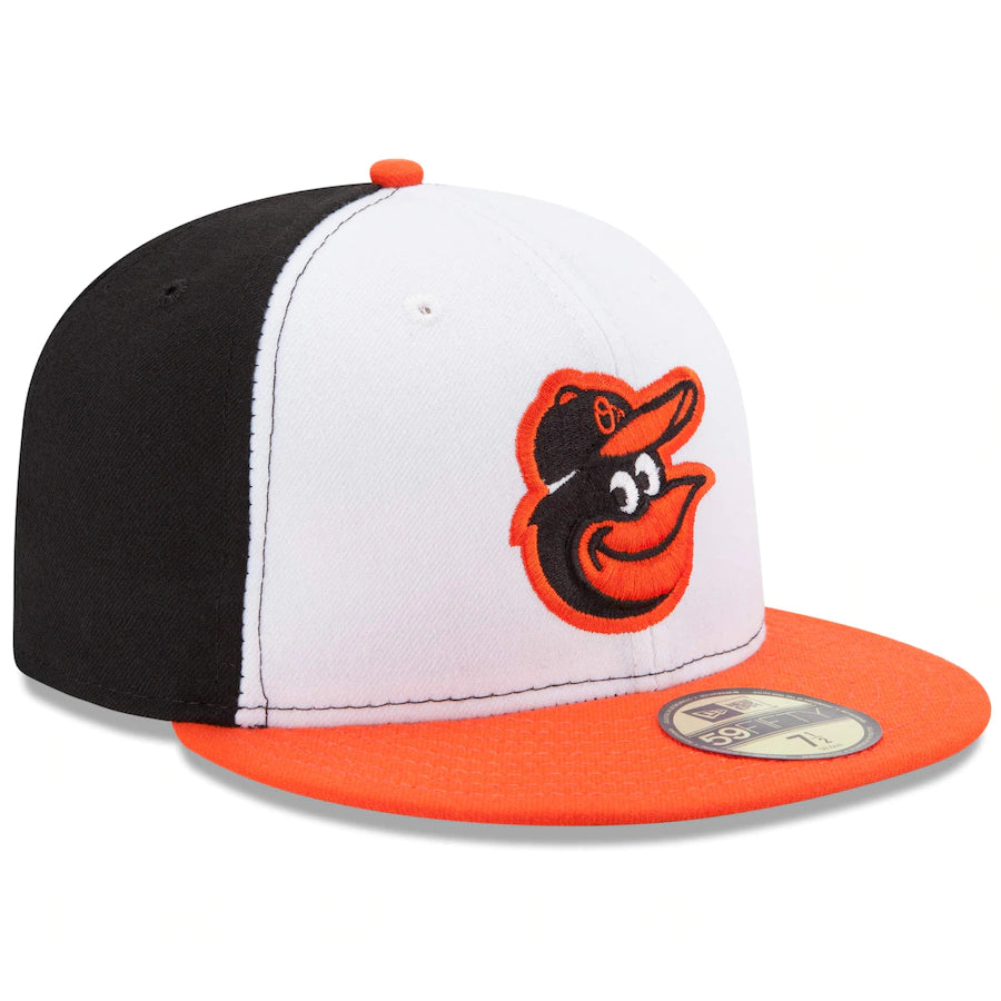 Men's Baltimore Orioles Mitchell & Ness Cream/Orange 30th Anniversary  Homefield Fitted Hat