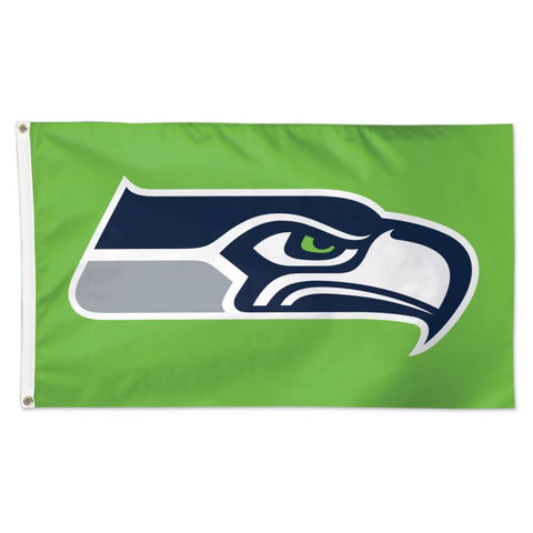 Seattle Seahawks Green Background Flag - DELUXE 3' X 5'