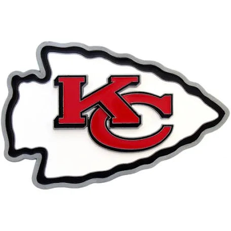 Kansas City Chiefs Acrylic - Metallic Auto Emblem W/ Adhesive Tape Backing