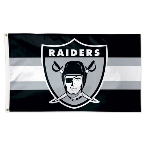 Las Vegas Raiders / Classic Logo Retro Flag - DELUXE 3' X 5'