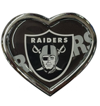 Las Vegas Raiders Heart Shaped Acrylic-Metallic Auto Emblem