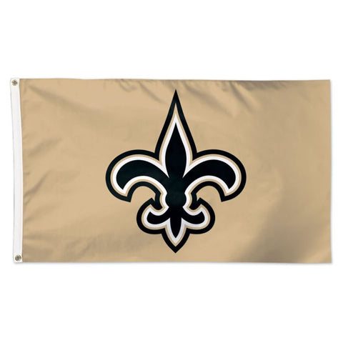 New Orleans Saints Gold Background Flag- DELUXE 3' X 5'