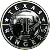 Texas Rangers Chrome Metal W/ Domed Decal Auto Emblem