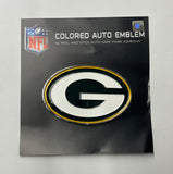 Green Bay Packers Colored Auto Emblem W/ Peel & Stick Safe Auto Adhesive