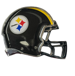 Pittsburgh Steelers Helmet Color Aluminum Auto Emblem W/ Adhesive Tape Backing