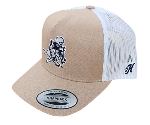 Dallas Cowboys HOOey Retro Joe Trucker Logo Mesh SnapBack Hat Tan/White