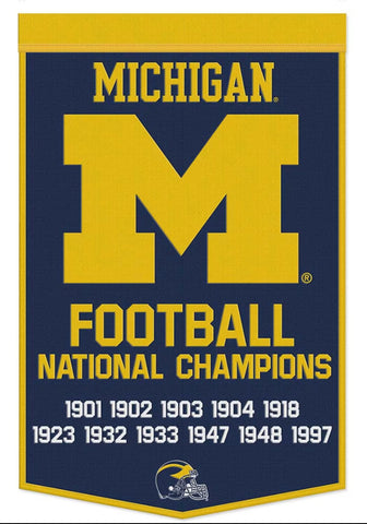 University of Michigan Wolverines 24”x38” Wool Dynasty Champ Banner