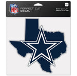 Dallas Cowboys State 8'' x 8'' Color Car Decal By WinCraft