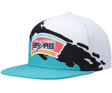 San Antonio Spurs Official Mitchell & Ness Paint Brush HardWood Classic SnapBack Hat
