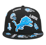 Detroits Lions 9FIFTY New Era Logo All Over SnapBack Hat