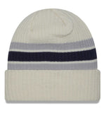 Dallas Cowboys Team Stripe Cream New Era Beanie