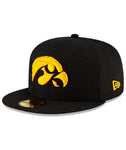 Iowa Hawkeyes New Era 59fifty Fitted Hat- Black