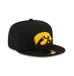 Iowa Hawkeyes New Era 59fifty Fitted Hat- Black