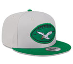 Philadelphia Eagles 2024 Historic Sideline New Era 9FIFTY Hat - Stone/Kelly Green