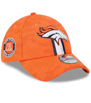 Denver Broncos 2024 On-Field Orange Sideline New Era 39THIRTY Flex-Fit Hat Cap