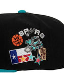 San Antonio Spurs Official Mitchell & Ness Patch Overload Hardwood Classic SnapBack Hat