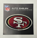 San Francisco 49er’s Acrylic- Metallic Auto Emblem W/ Adhesive Tape Backing