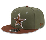 Dallas Cowboys Official New Era 9FIFTY Snapback Hat - Olive/Brown