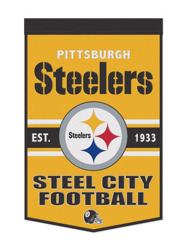 Pittsburgh Steelers 24”x38” Wool NFL Banner