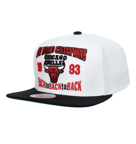 Chicago Bulls Mitchell & Ness 1993 World Championship “Back to Back to Back” Snapback