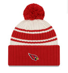 Arizona Cardinals Official 2022 Sideline Sport New Era Cuffed Pom Knit Beanie