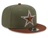 Dallas Cowboys Official New Era 9FIFTY Snapback Hat - Olive/Brown