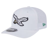 Philadelphia Eagles Adult White Throwback Adventure Performance Stretch-Snap New Era 9SEVENTY Adjustable Snapback Hat Cap