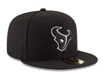 Houston Texans New Era 59FIFTY White Outline Fitted Hat