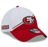 San Francisco 49ers 2023 New Era 39THIRTY Sideline Flex Fit- White/Red