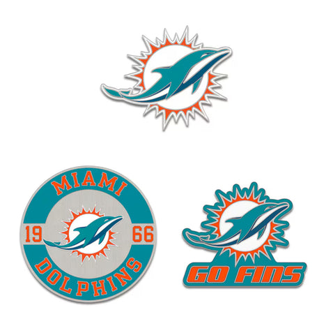 Miami Dolphins 3 piece Pin Set