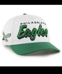 Philadelphia Eagles Historic Drop Shadow Two Tone Adult ‘47 Brand Hitch Snapback Hat - Kelly Green/White