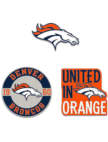 Denver Broncos 3 piece Pin Set