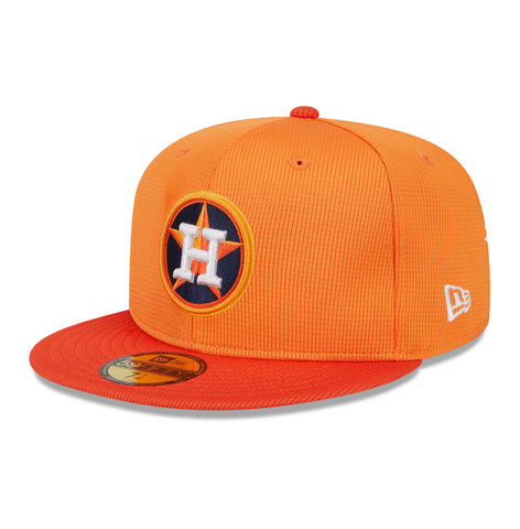 New MLB Houston Astros 2024 New Era 59FIFTY Orange Spring Training Fitted Hat