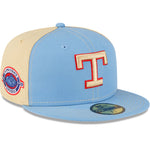 Texas Rangers New Era 59FIFTY “JUST CAPS” Fitted Hat- Venetian Yellow/ Baby Blue