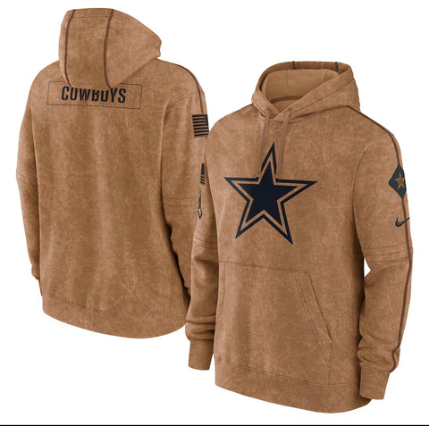 Dallas Cowboys Men’s Nike Brown 2023 Salute To Service Club Pullover Hoodie