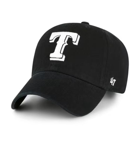 Texas Rangers 47’ Brand Clean up Black and White Hat