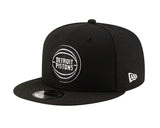 Detroit Pistons Black and White Official New Era 9FIFTY SnapBack Hat