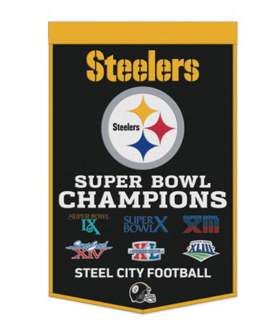 Pittsburgh Steelers 24”x38” Wool Dynasty Champ Banner