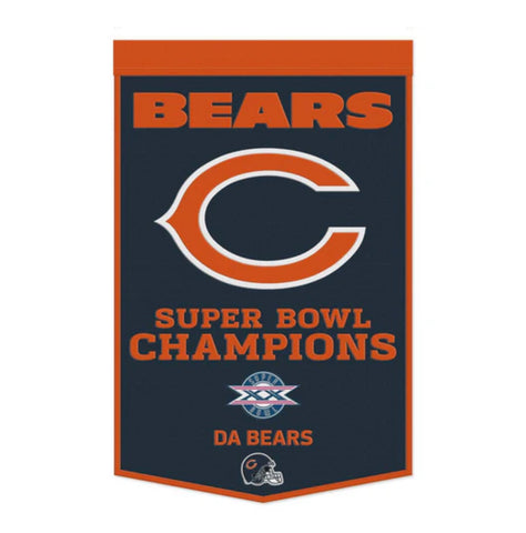 Chicago Bears 24”x38” Wool Dynasty Champ Banner