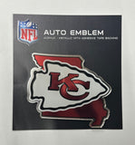 Kansas City Chiefs Acrylic-Metallic Auto Emblem W/Adhesive Tape Backing