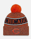 Chicago Bears New Era NFL On Field Sport Sideline Cuffed Knit Pom Beanie- Orange