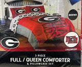 Georgia Bulldogs 3 Piece Full/Queen Comforter Set