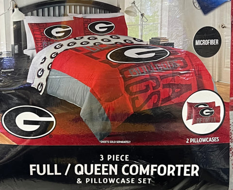 Georgia Bulldogs 3 Piece Full/Queen Comforter Set