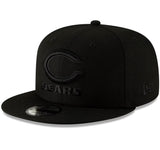 Chicago Bears Official Black Out New Era 9FIFTY SnapBack Hat