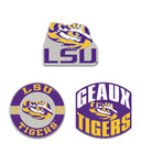 Louisiana State University LSU 3-Piece Collector Pin Set