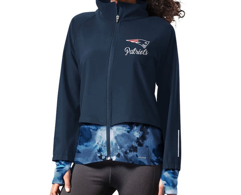 New England Patriots Navy MSX By Michael Strahan Women’s Full Zip-Up Grace Raglan Running Jacket