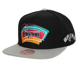 San Antonio Spurs Official Mitchell & Ness Blur Hardwood Classic SnapBack Hat